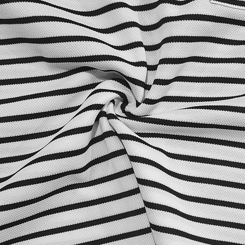 Henley Collar Striped T-shirt