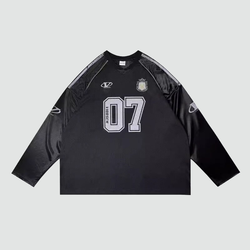 Hip Hop Spliced Mesh Digital Jersey