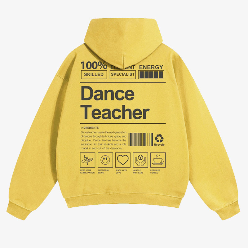 Dance Teacher Solid Color Hoodie