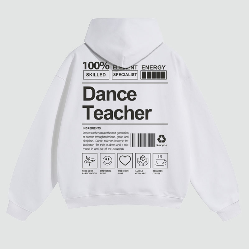 Dance Teacher Solid Color Hoodie