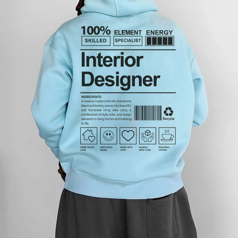 Interior Designer Solid Color Hoodie