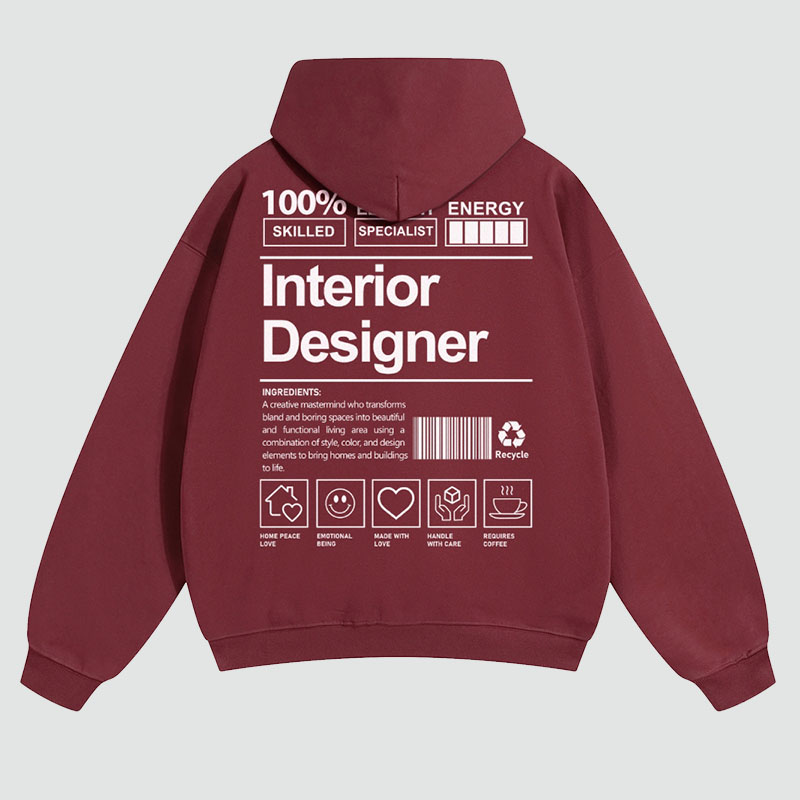 Interior Designer Solid Color Hoodie