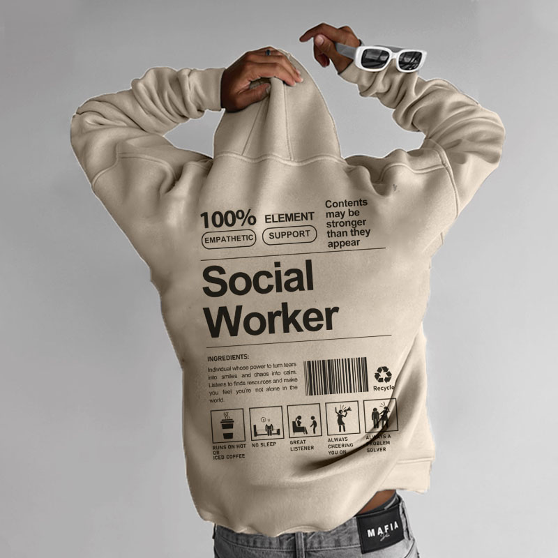 Social Worker Solid Color Hoodie