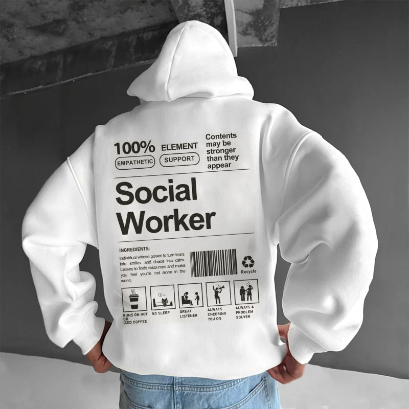 Social Worker Solid Color Hoodie