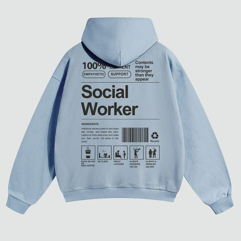 Social Worker Solid Color Hoodie