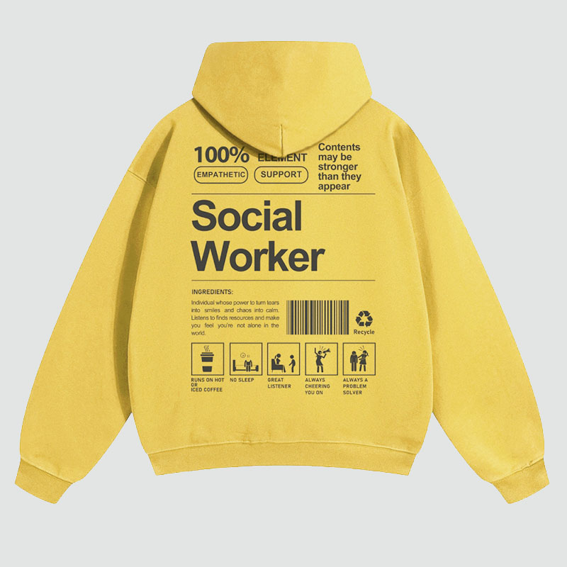 Social Worker Solid Color Hoodie