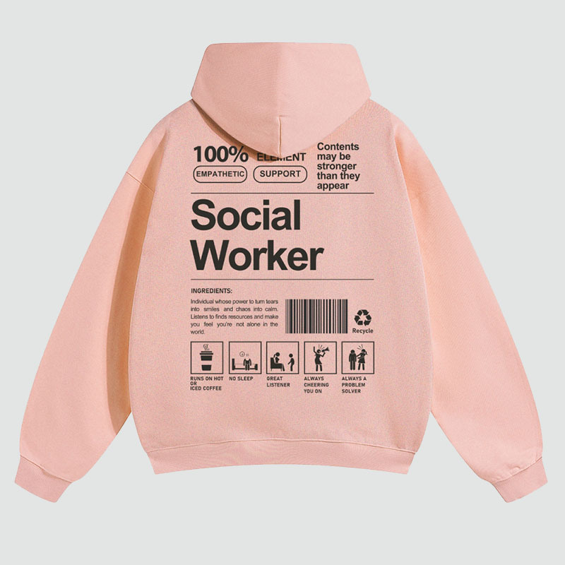 Social Worker Solid Color Hoodie