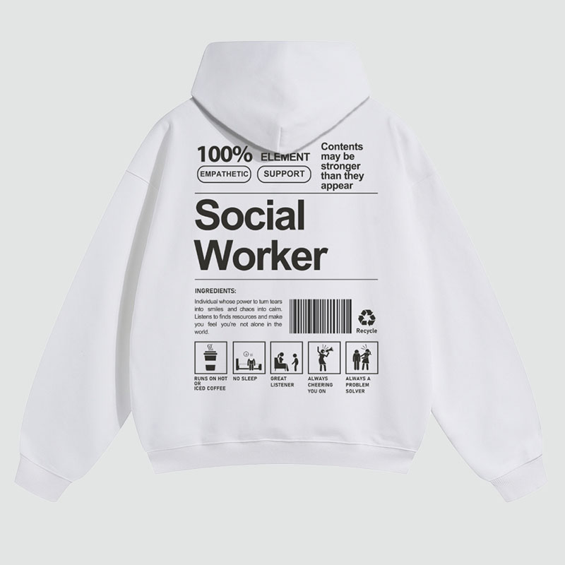 Social Worker Solid Color Hoodie