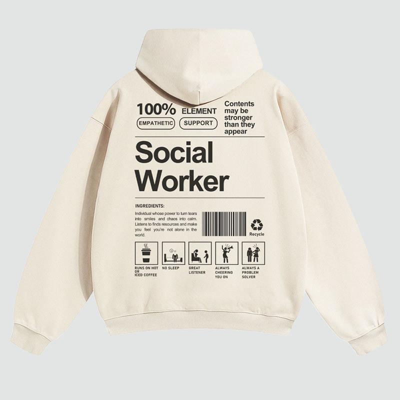 Social Worker Solid Color Hoodie