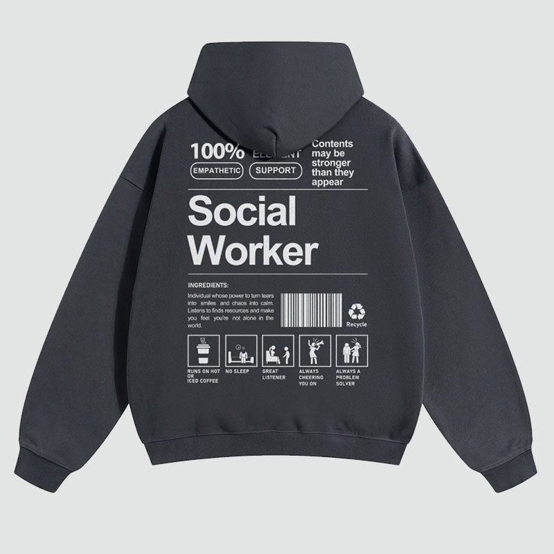 Social Worker Solid Color Hoodie