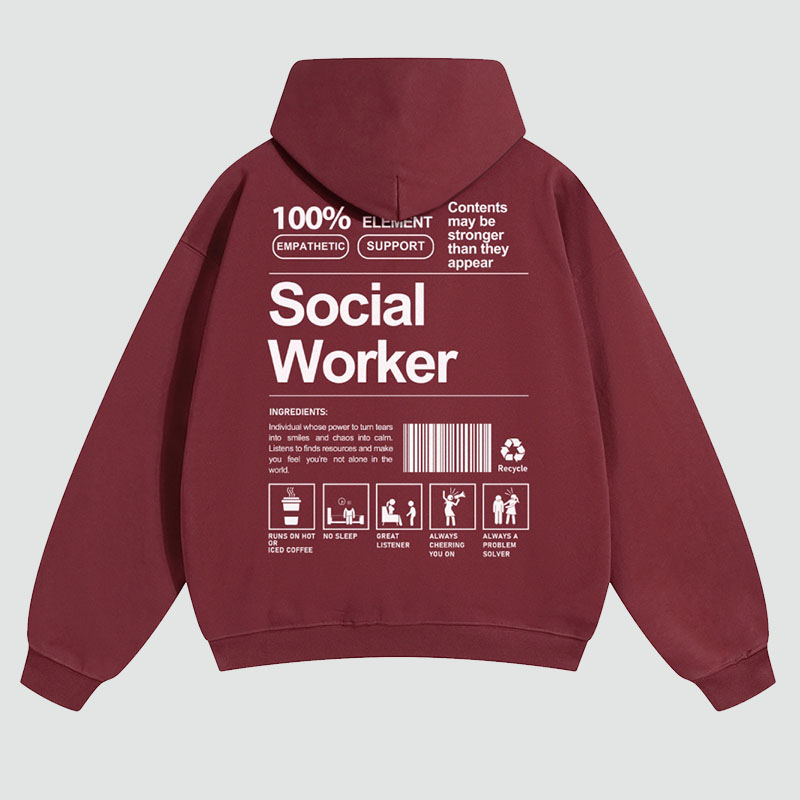 Social Worker Solid Color Hoodie