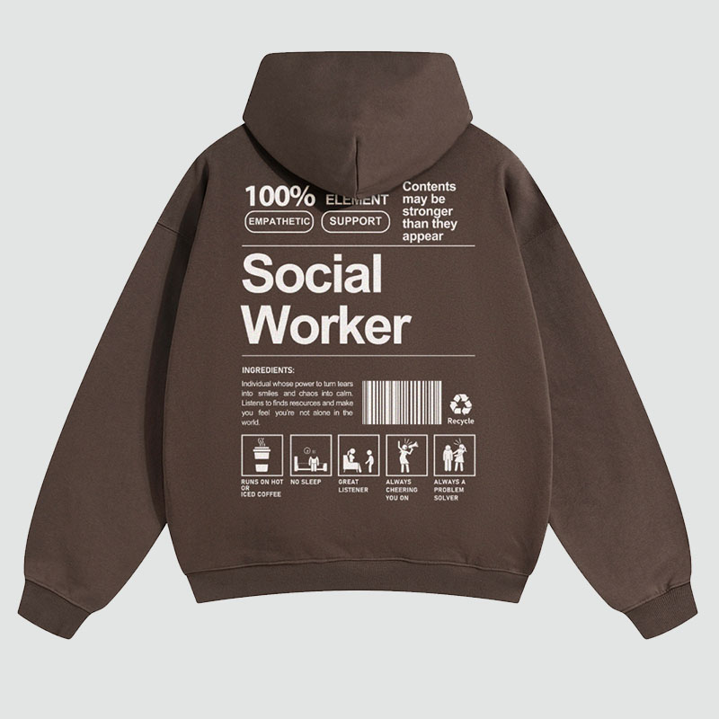 Social Worker Solid Color Hoodie