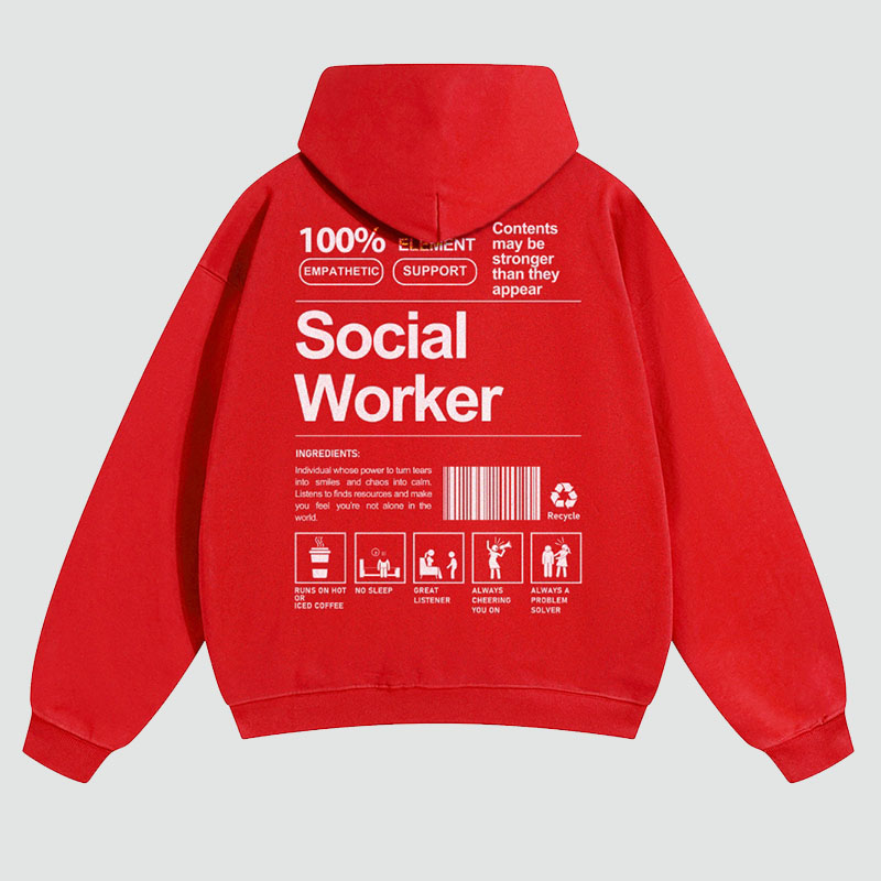 Social Worker Solid Color Hoodie