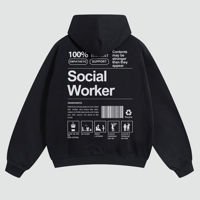 Social Worker Solid Color Hoodie