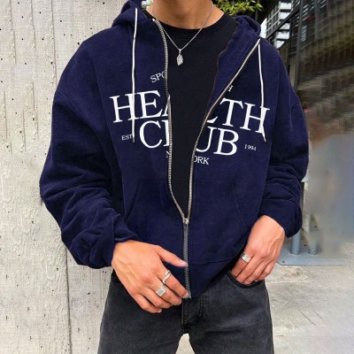 Health Club Printed Zip Hoodie