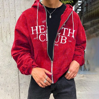 Health Club Printed Zip Hoodie