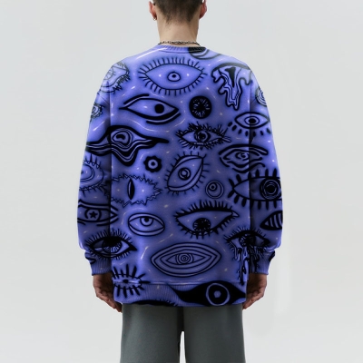 Unisex Eye Graffiti Crew Neck Sweatshirt