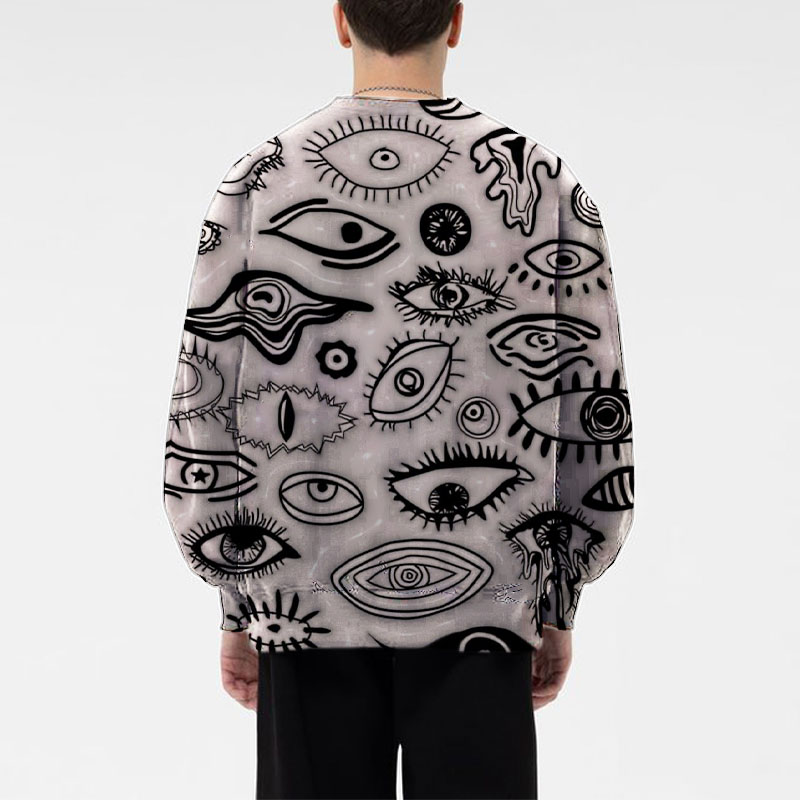 Unisex Eye Graffiti Crew Neck Sweatshirt