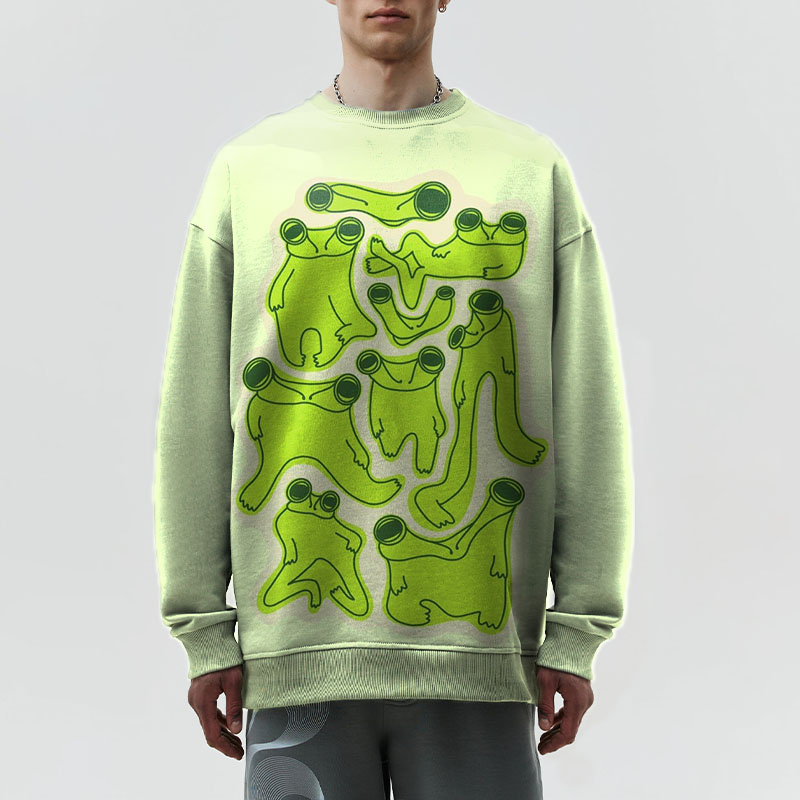 Unisex Frog Graffiti Crew Neck Sweatshirt