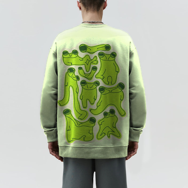 Unisex Frog Graffiti Crew Neck Sweatshirt