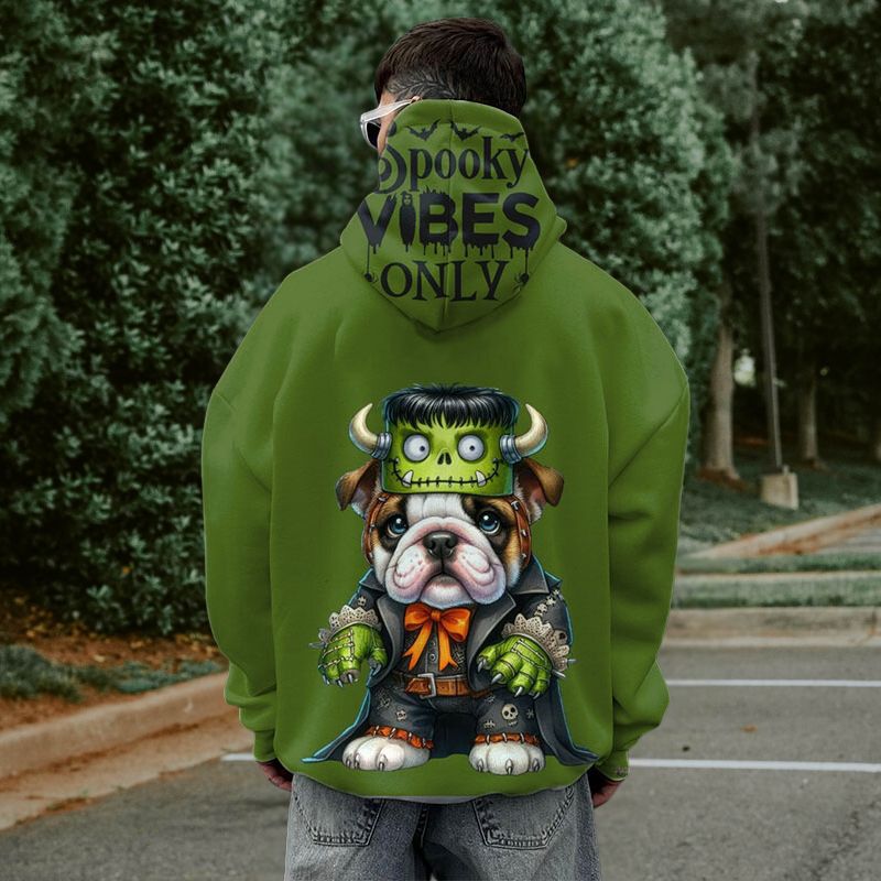 Unisex Halloween Trick-or-Treat Dog Print Hoodie