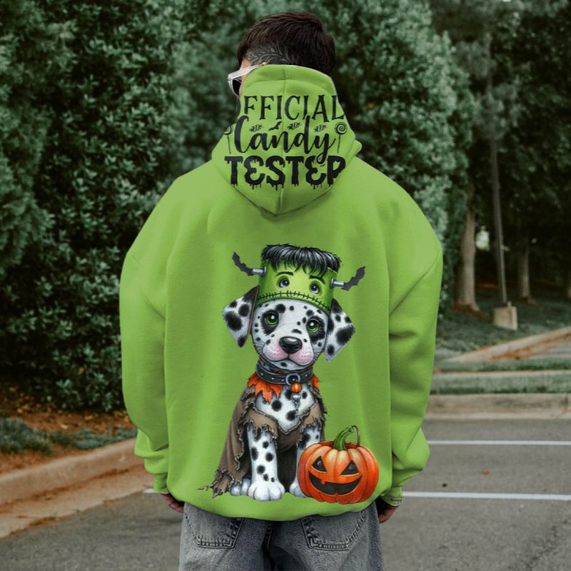 Unisex Halloween Trick-or-Treat Dog Print Hoodie