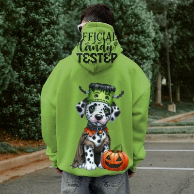 Unisex Halloween Trick-or-Treat Dog Print Hoodie