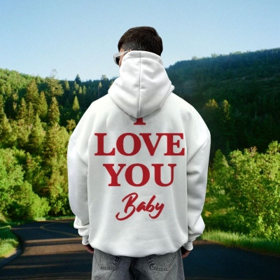 Unisex Couple Printed Hoodie