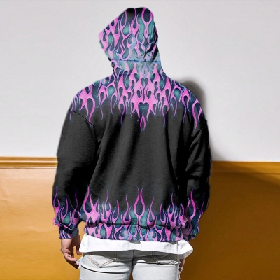 Flaming Eyes Element Zipper Hoodie