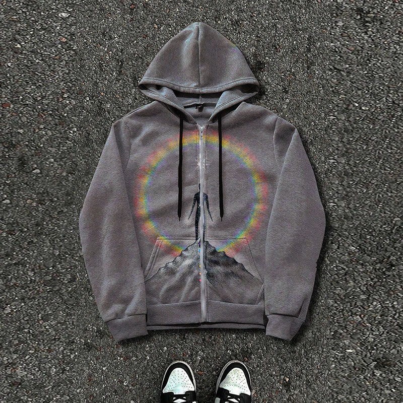 Unisex Art Graffiti Zipper Hoodie