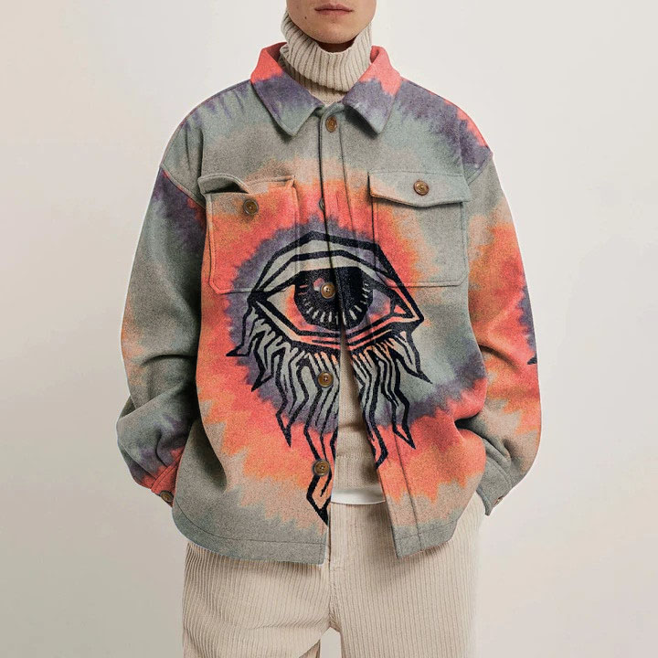 Tie-Dye Eye Element Shirt Jacket