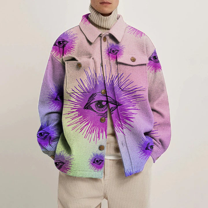 Gradient Eye Element Shirt Jacket