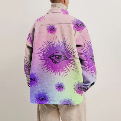 Gradient Eye Element Shirt Jacket