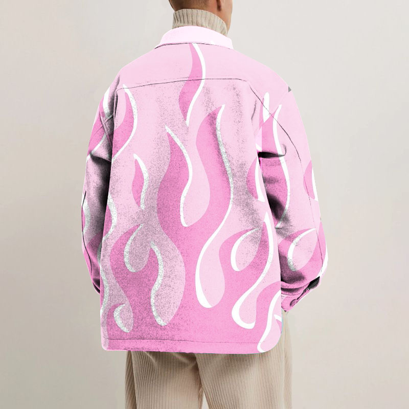 Flame Graffiti Shirt Jacket