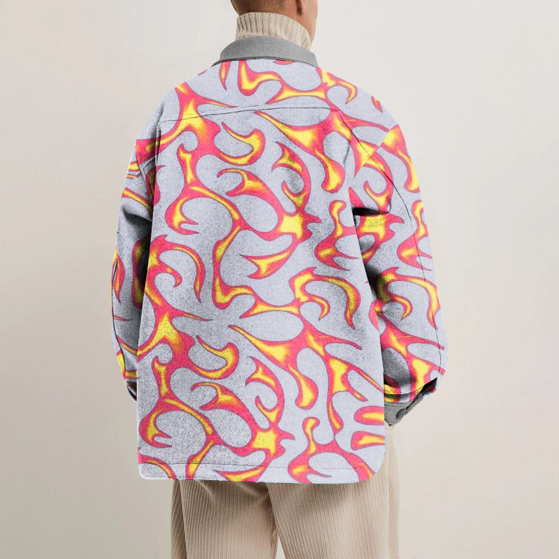 Flame Graffiti Shirt Jacket