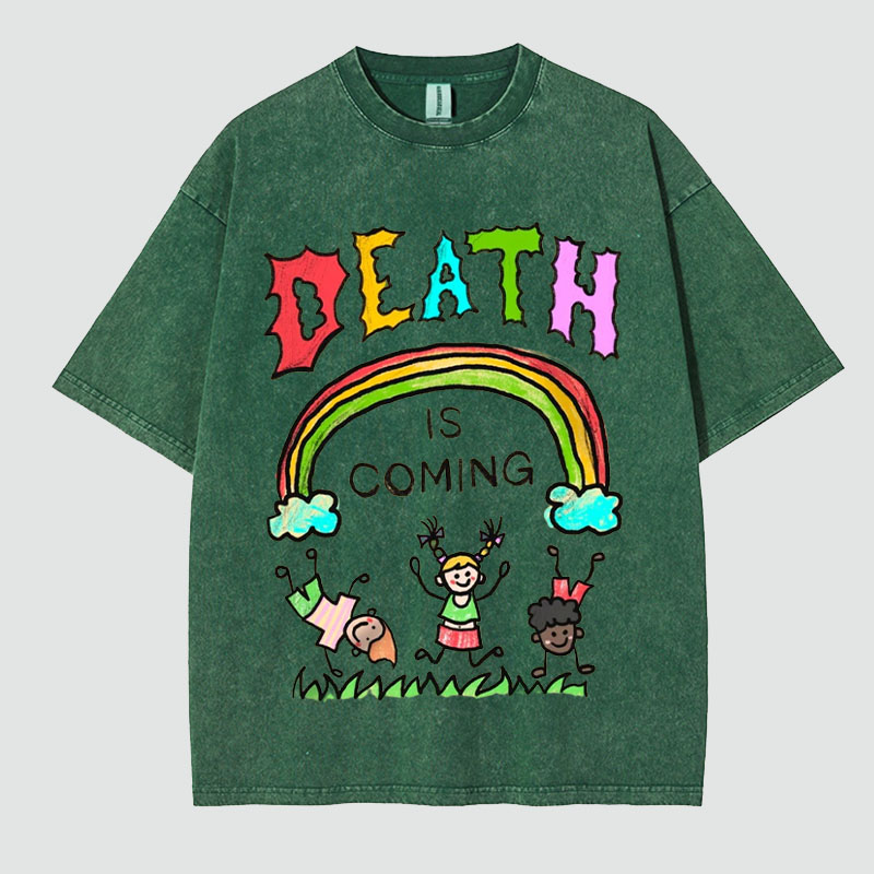 Unisex Death Is Coming Washed T-Shirt