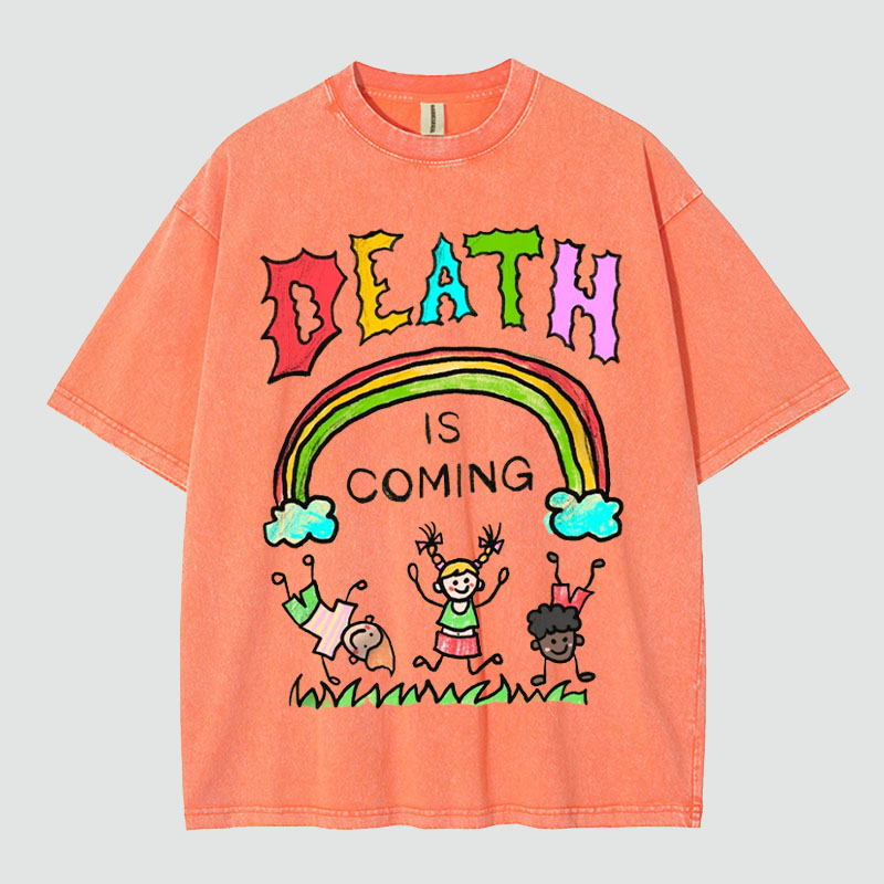 Unisex Death Is Coming Washed T-Shirt