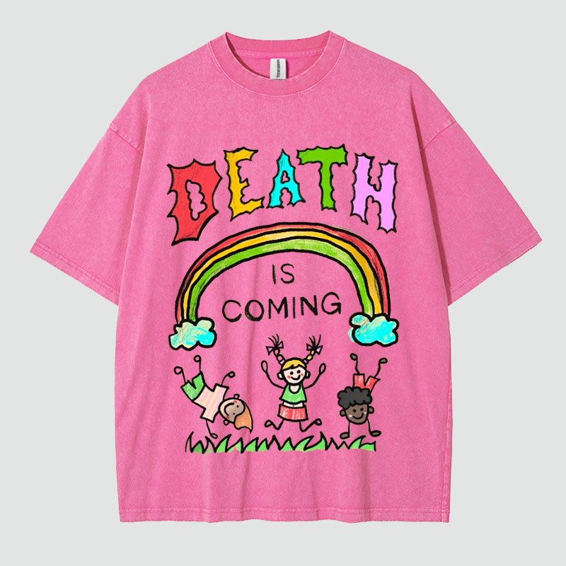 Unisex Death Is Coming Washed T-Shirt