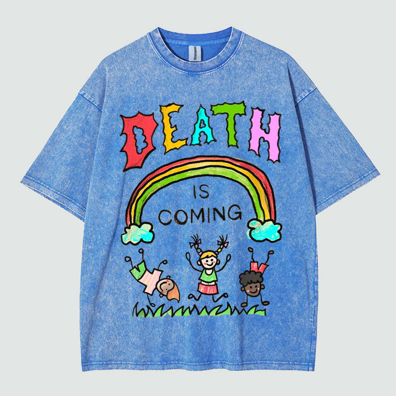 Unisex Death Is Coming Washed T-Shirt