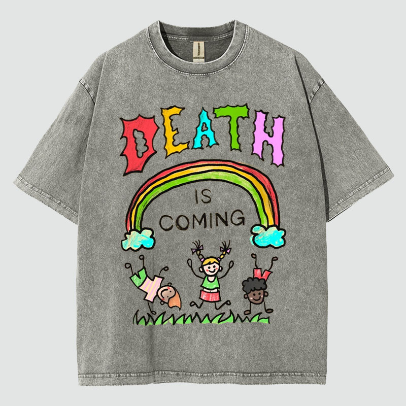 Unisex Death Is Coming Washed T-Shirt