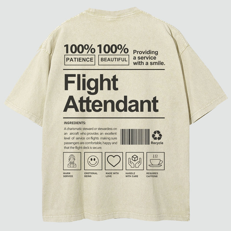 Flight Attendant Unisex Fit Washed T-Shirt