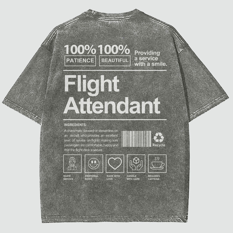 Flight Attendant Unisex Fit Washed T-Shirt