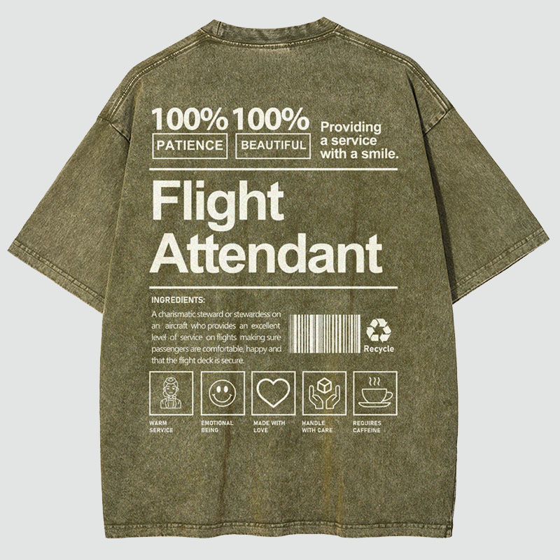 Flight Attendant Unisex Fit Washed T-Shirt