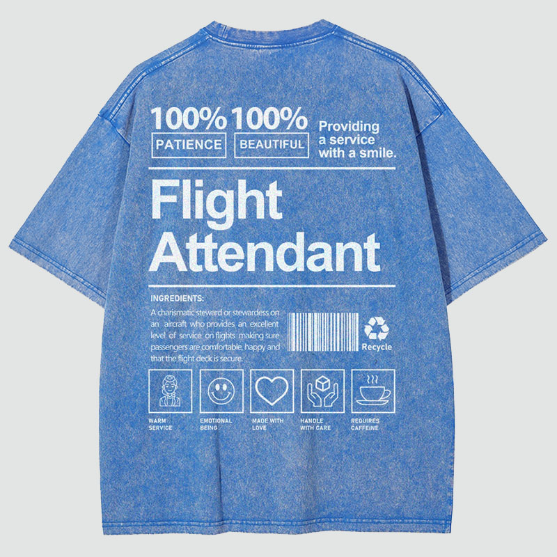 Flight Attendant Unisex Fit Washed T-Shirt