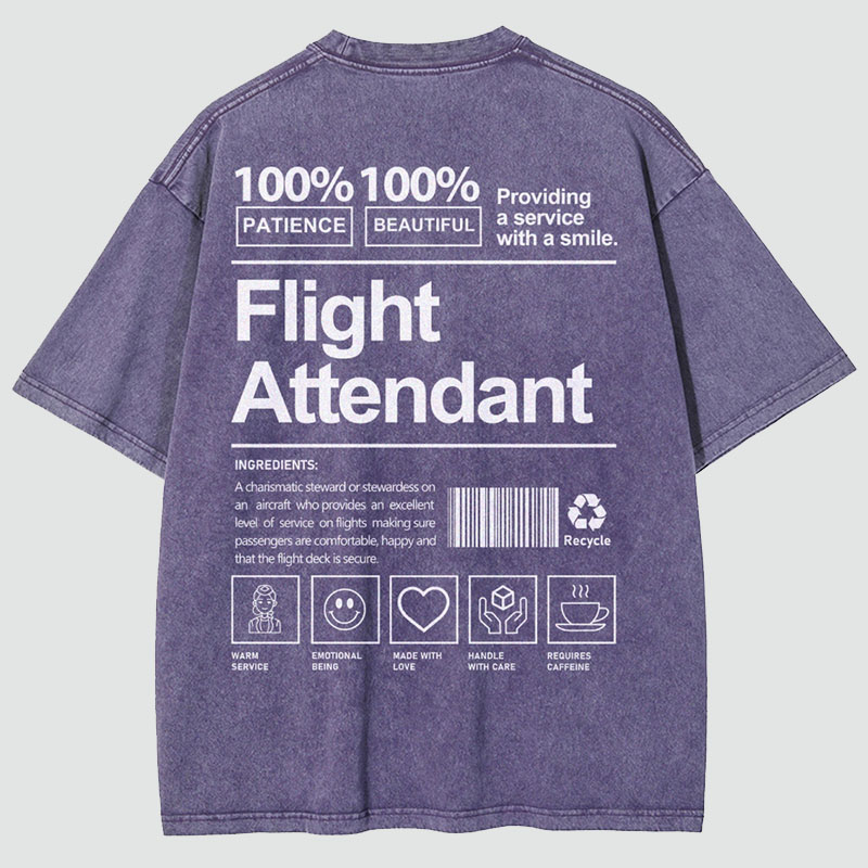 Flight Attendant Unisex Fit Washed T-Shirt