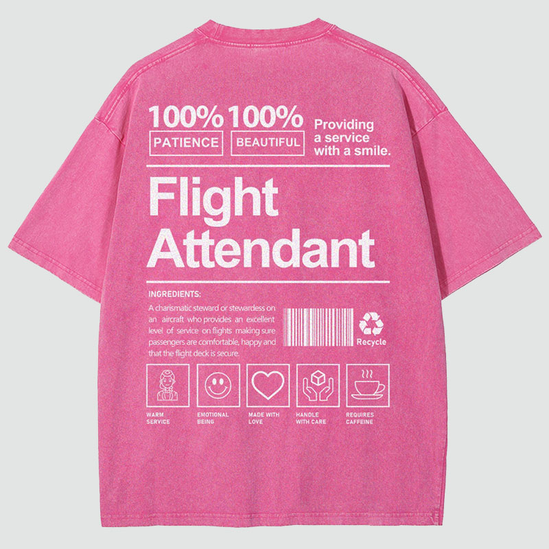 Flight Attendant Unisex Fit Washed T-Shirt