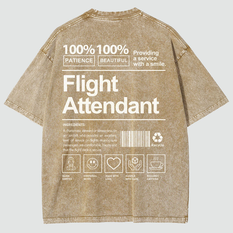 Flight Attendant Unisex Fit Washed T-Shirt