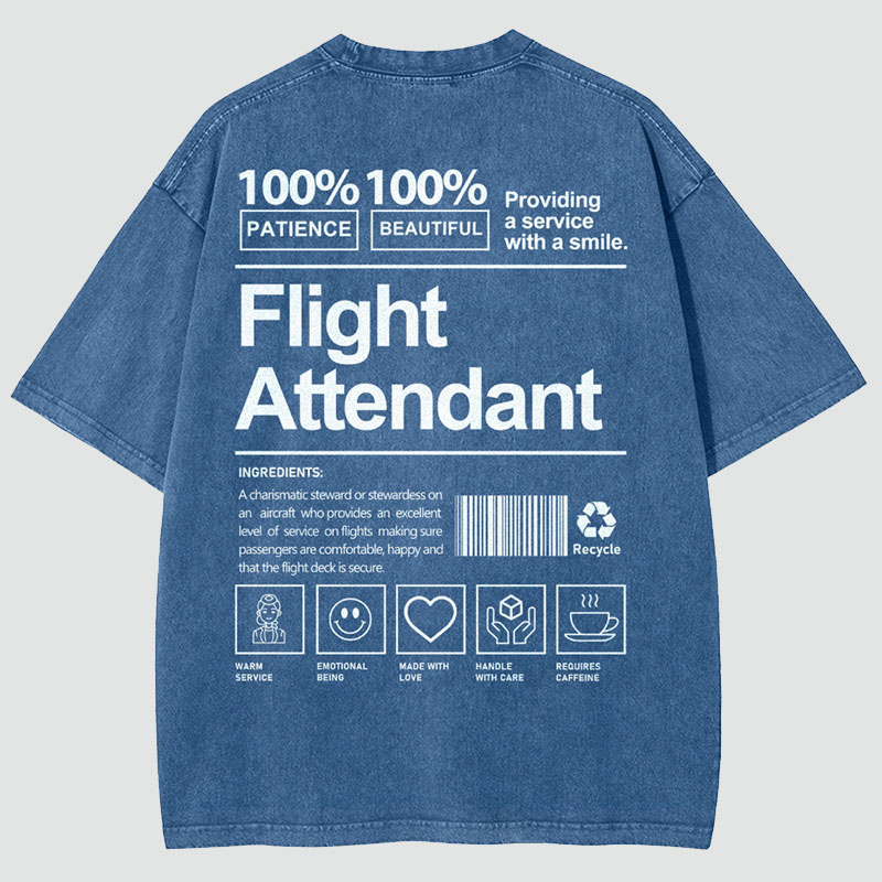 Flight Attendant Unisex Fit Washed T-Shirt