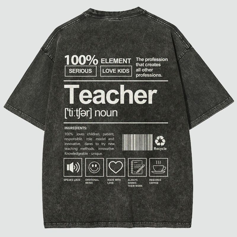 Teacher Unisex Fit Washed T-Shirt