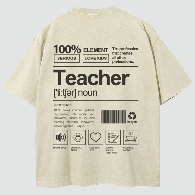 Teacher Unisex Fit Washed T-Shirt